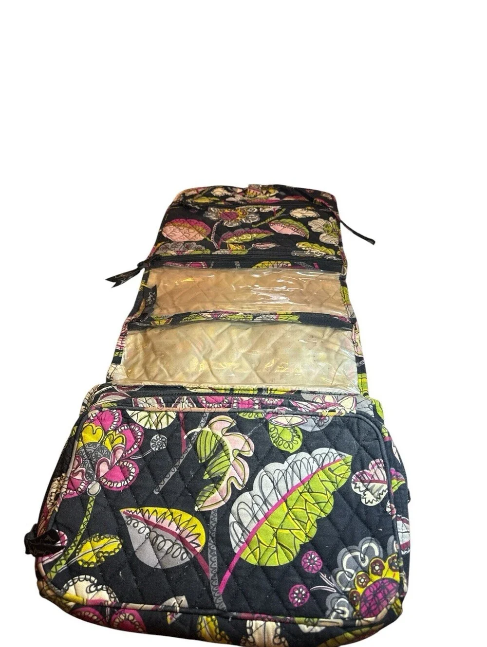 Vera Bradley MOON BLOOMS Hanging Organizer Travel Makeup Cosmetics Jewelry